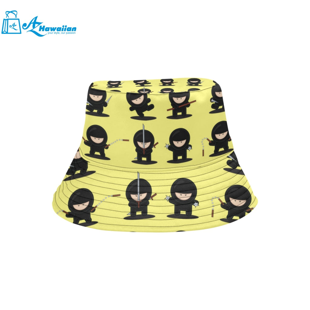 Cute ninja yellow background Unisex Bucket Hat