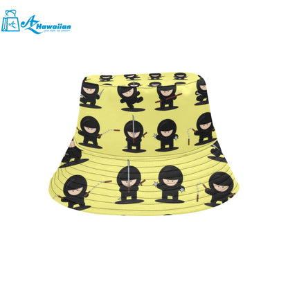 Cute ninja yellow background Unisex Bucket Hat