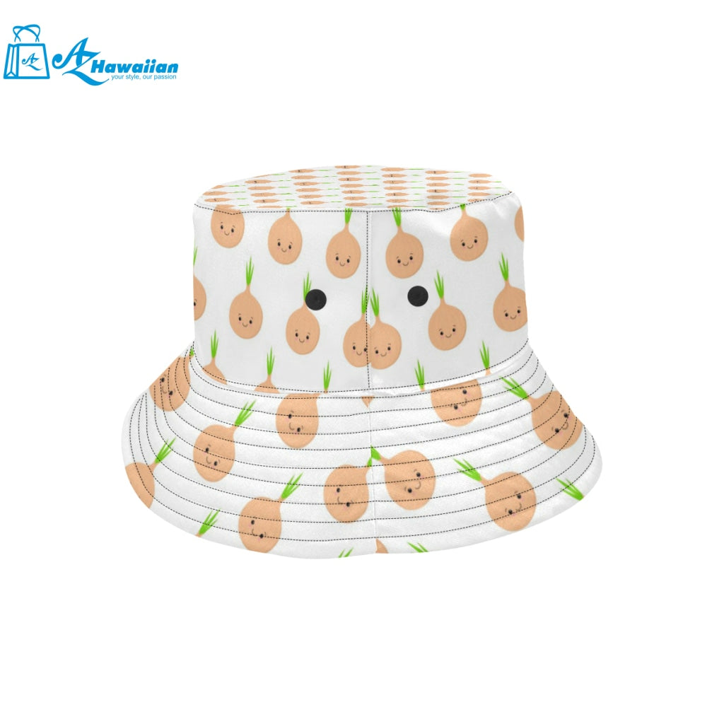 cute onions smiling faces Unisex Bucket Hat