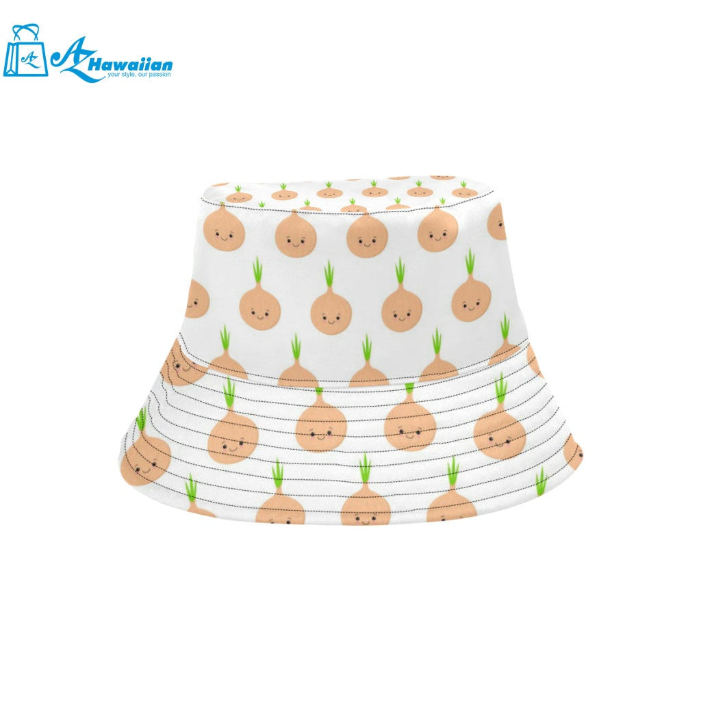 cute onions smiling faces Unisex Bucket Hat