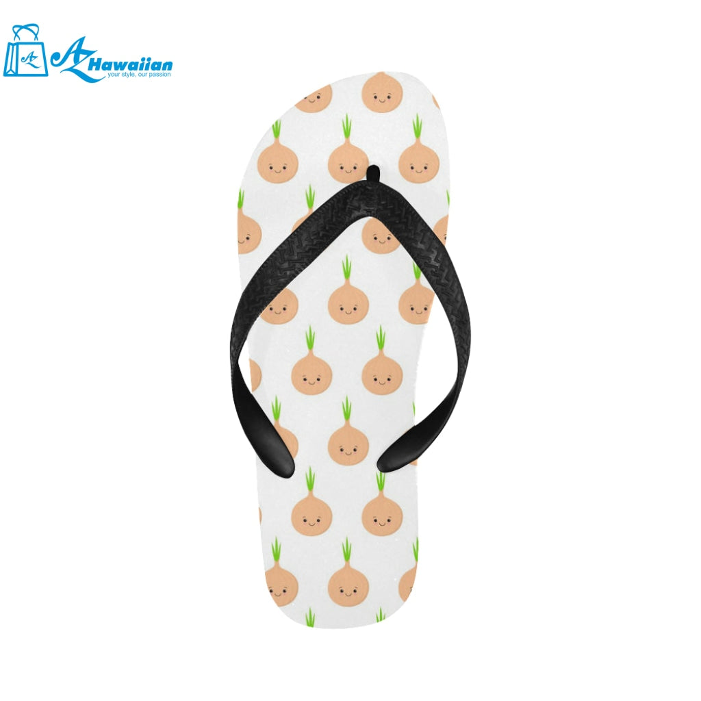 cute onions smiling faces Unisex Flip Flops