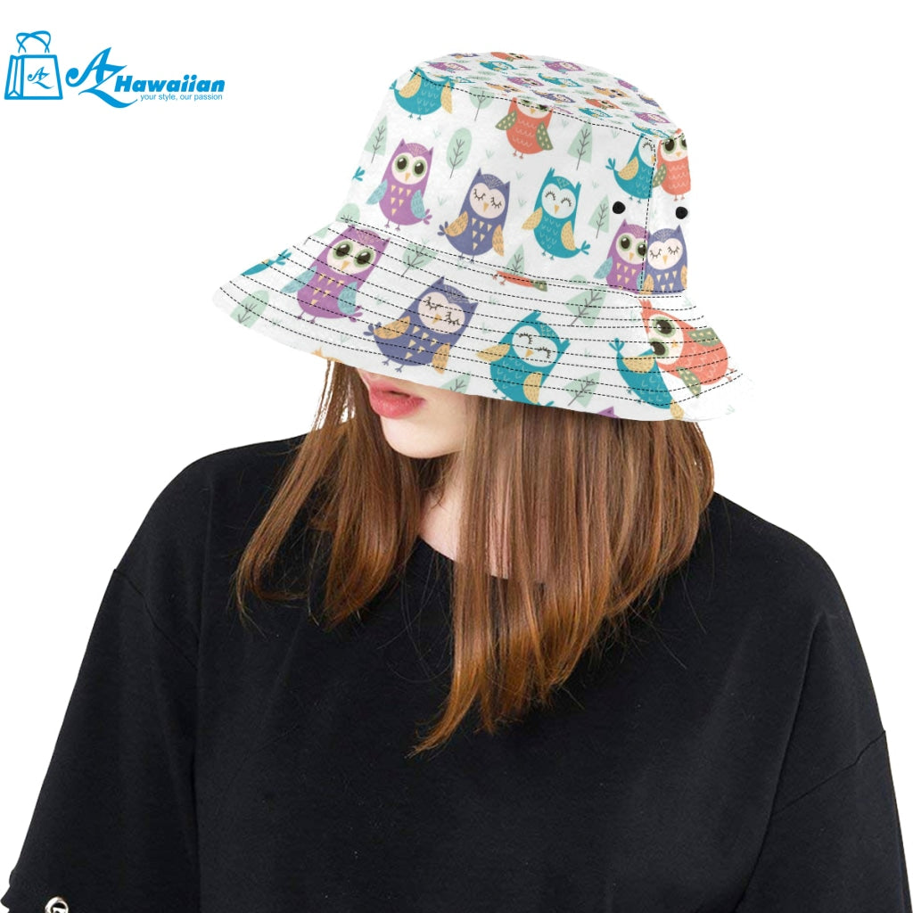 Cute owl pattern Unisex Bucket Hat