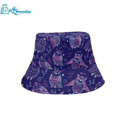 Cute owls pattern boho style ornament Unisex Bucket Hat