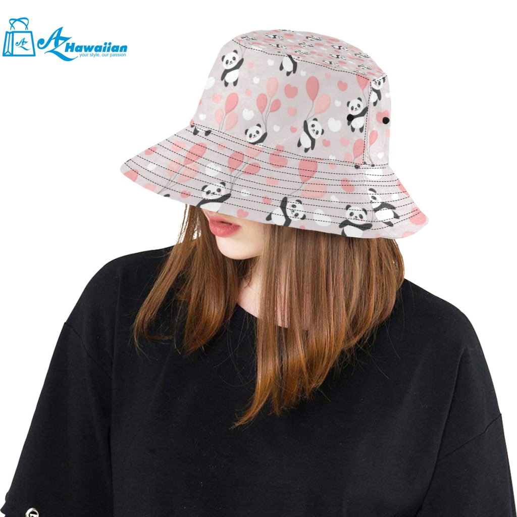 Cute panda ballon heart pattern Unisex Bucket Hat