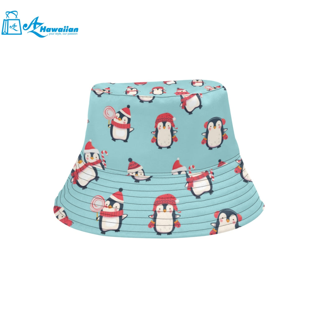 Cute penguin christmas design pattern Unisex Bucket Hat