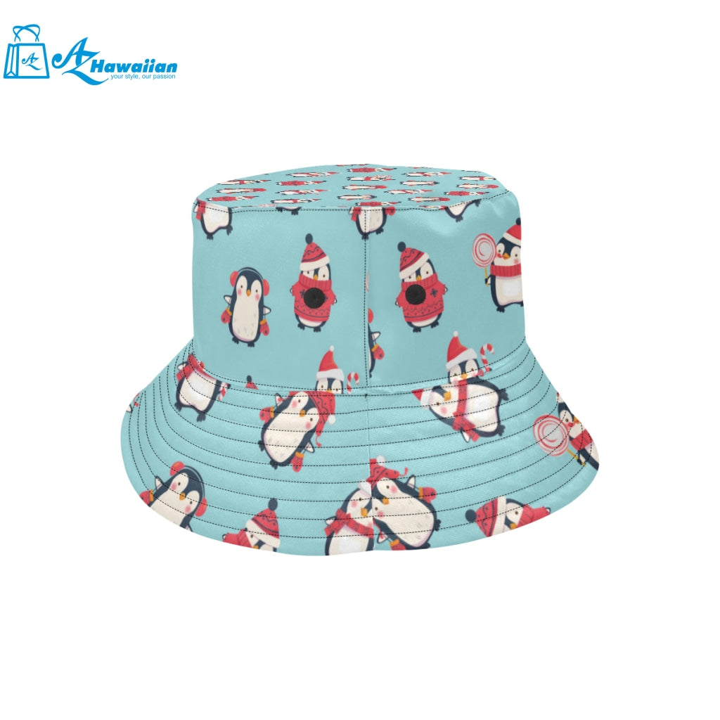 Cute penguin christmas design pattern Unisex Bucket Hat