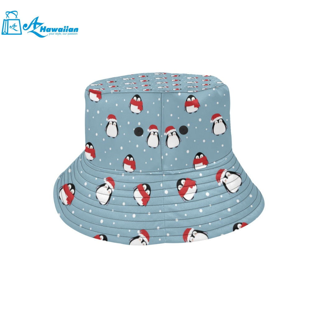 Cute penguin christmas snow pattern Unisex Bucket Hat