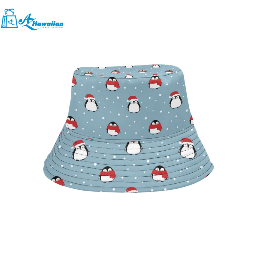 Cute penguin christmas snow pattern Unisex Bucket Hat