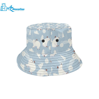 Cute polar bears Christmas decoration pattern Unisex Bucket Hat