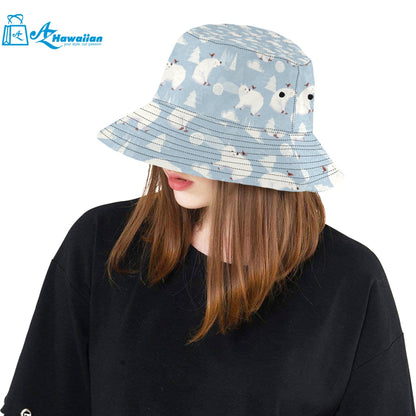 Cute polar bears Christmas decoration pattern Unisex Bucket Hat