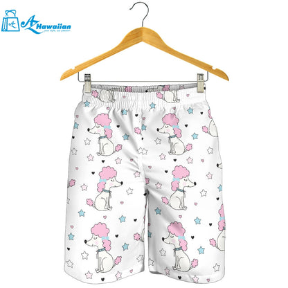 Cute Poodle Dog Star Pattern Men Shorts