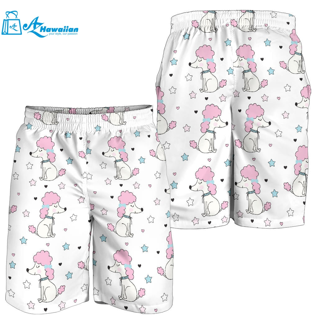 Cute Poodle Dog Star Pattern Men Shorts