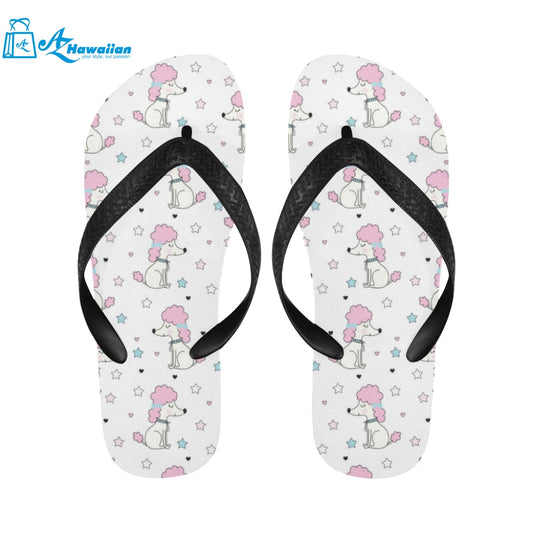 Cute poodle dog star pattern Unisex Flip Flops