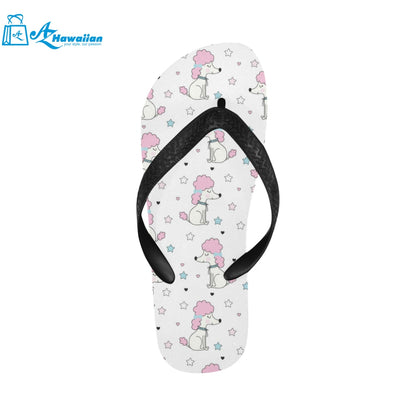 Cute poodle dog star pattern Unisex Flip Flops