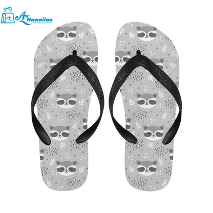 Cute raccoons leaves dot Unisex Flip Flops