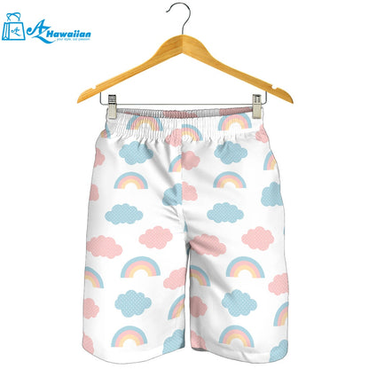 Cute Rainbow Clound Pattern Men Shorts