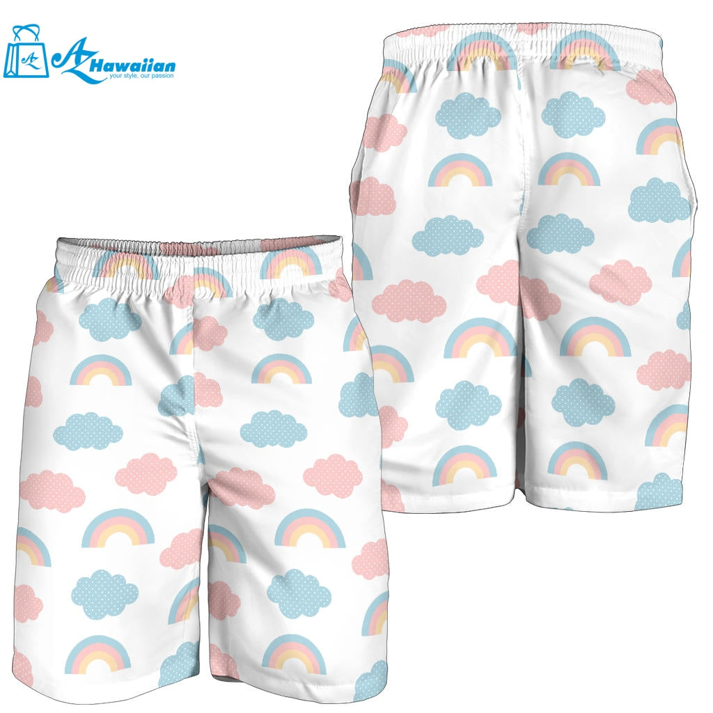 Cute Rainbow Clound Pattern Men Shorts