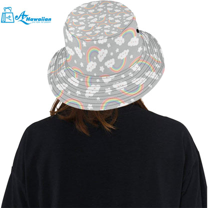 Cute rainbow clound star pattern Unisex Bucket Hat