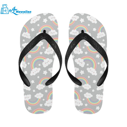 Cute rainbow clound star pattern Unisex Flip Flops