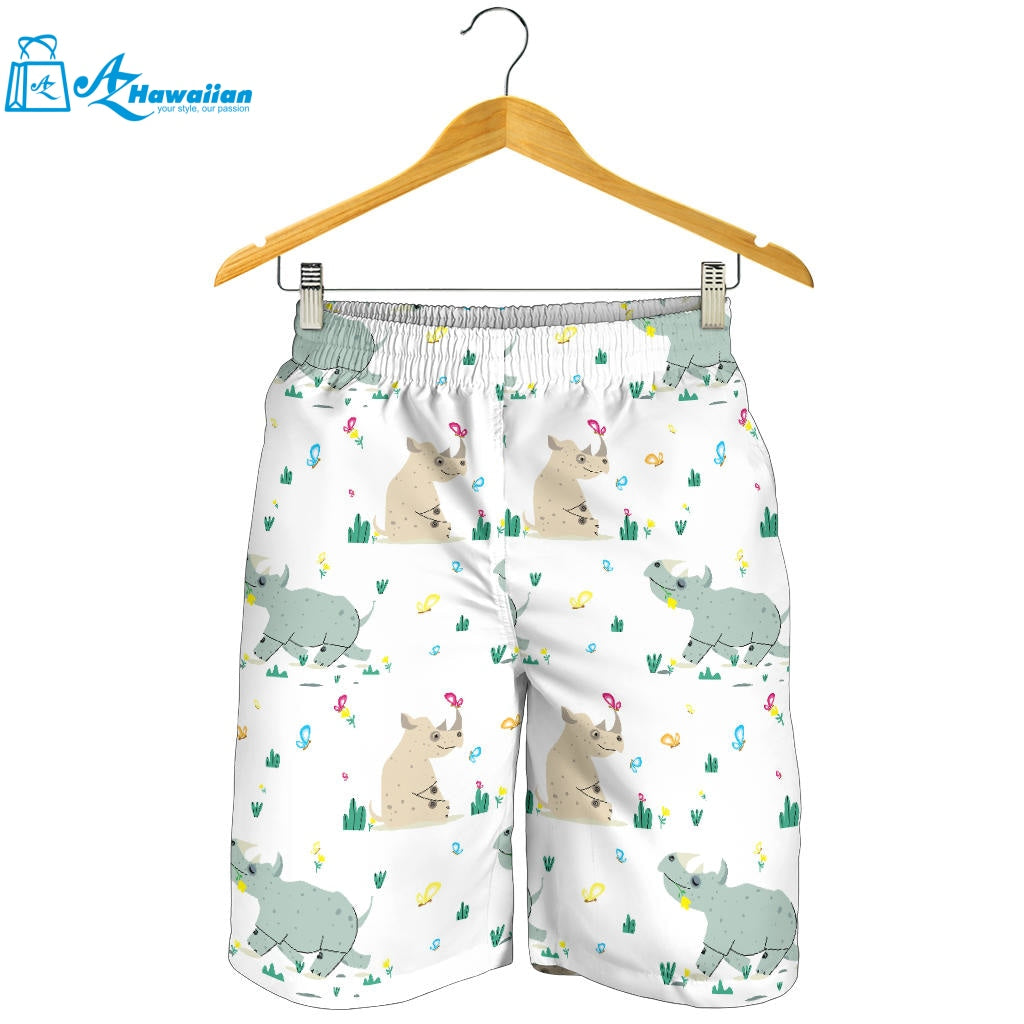 Cute Rhino Pattern Men Shorts