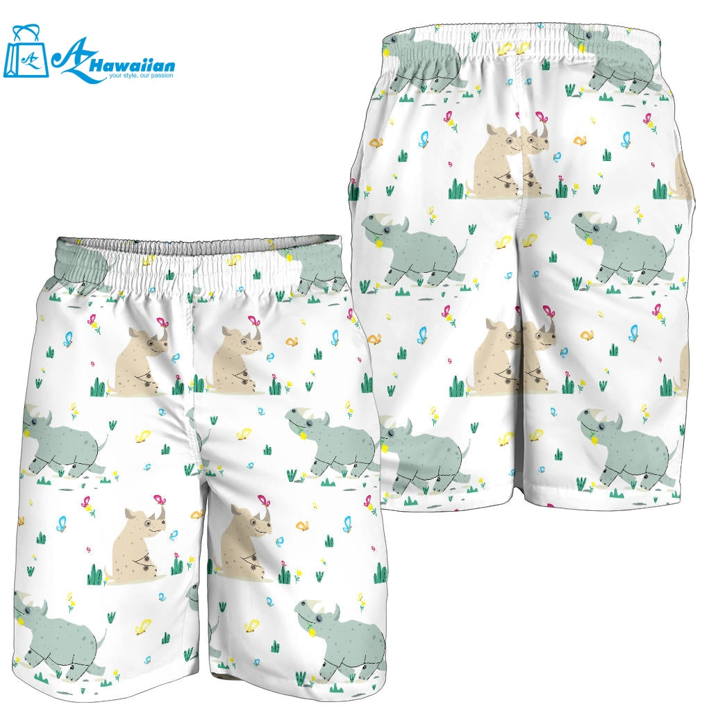 Cute Rhino Pattern Men Shorts