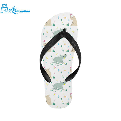 Cute Rhino pattern Unisex Flip Flops