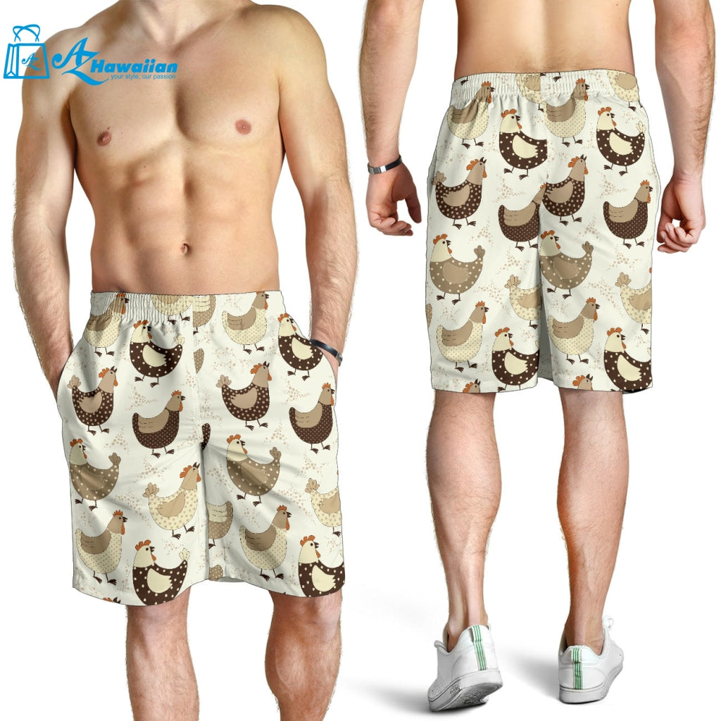 Cute Rooster Chicken Cock Men Shorts