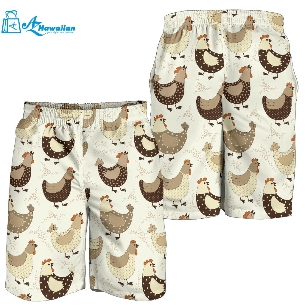 Cute Rooster Chicken Cock Men Shorts