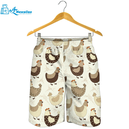 Cute Rooster Chicken Cock Men Shorts