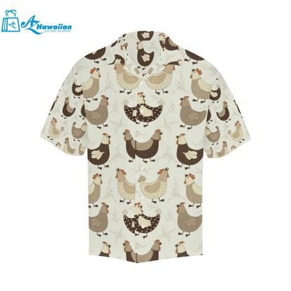 Cute Rooster Chicken Cock Mens All Over Print Hawaiian Shirt