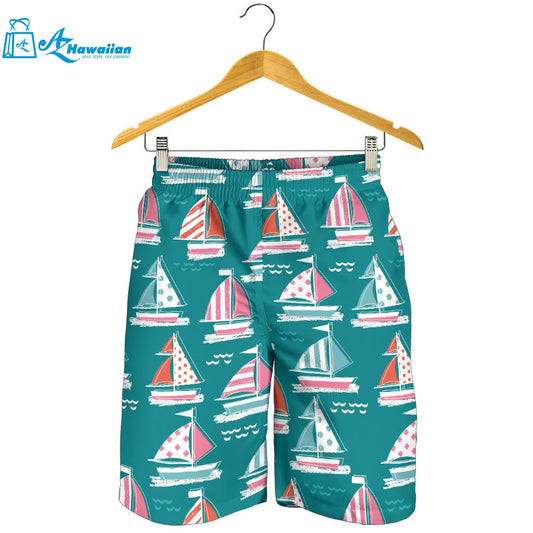 Cute Sailboat Pattern Men Shorts