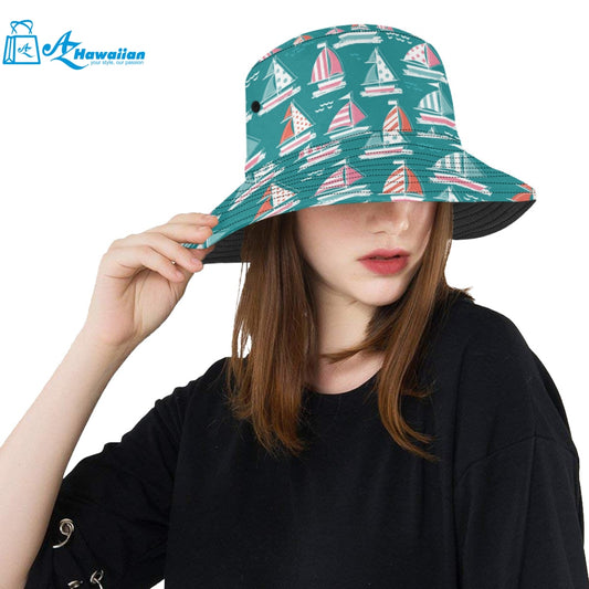 Cute sailboat pattern Unisex Bucket Hat