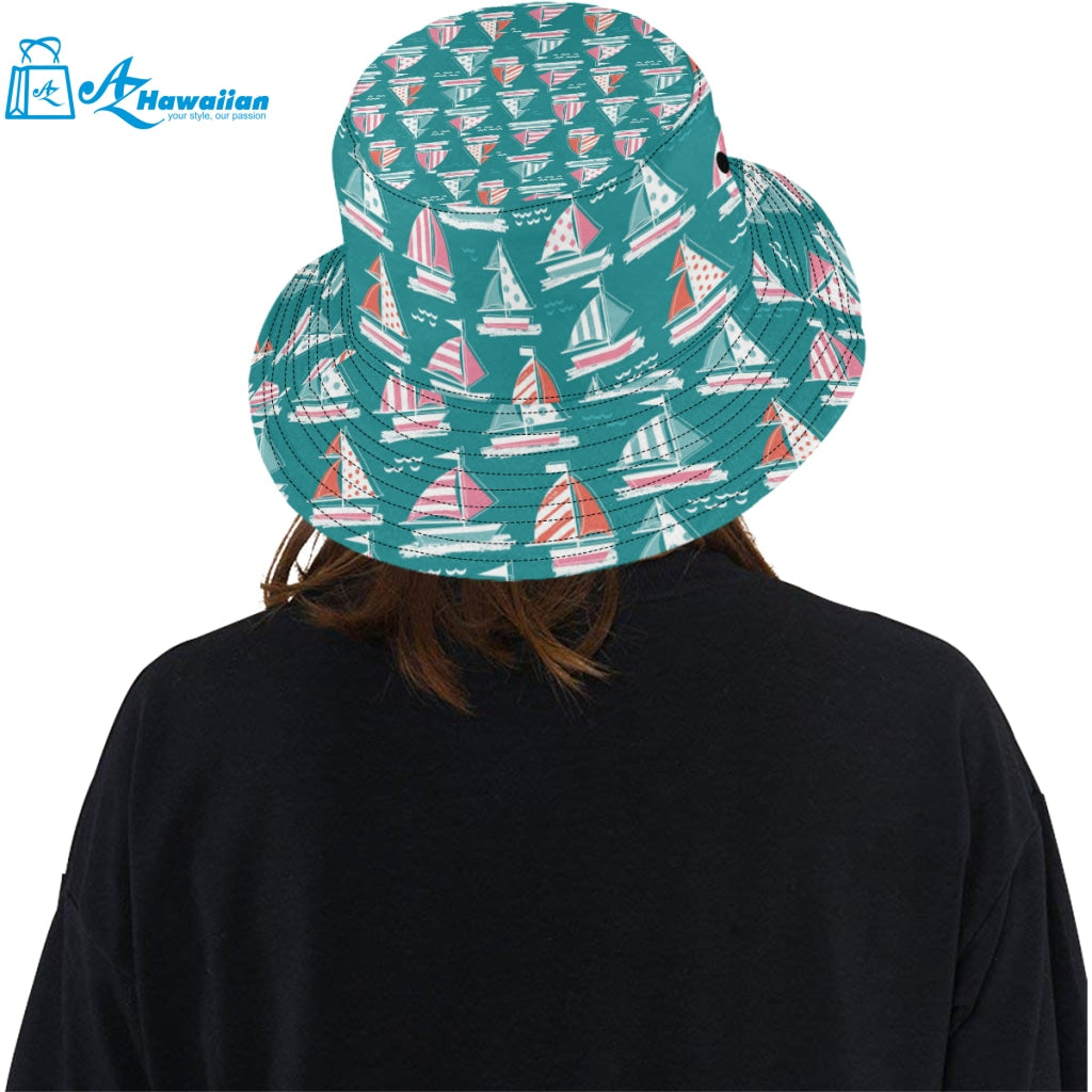 Cute sailboat pattern Unisex Bucket Hat