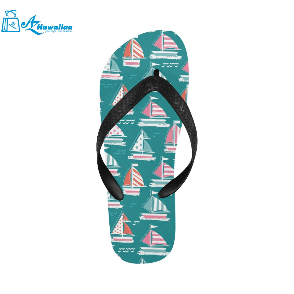 Cute sailboat pattern Unisex Flip Flops