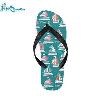 Cute sailboat pattern Unisex Flip Flops