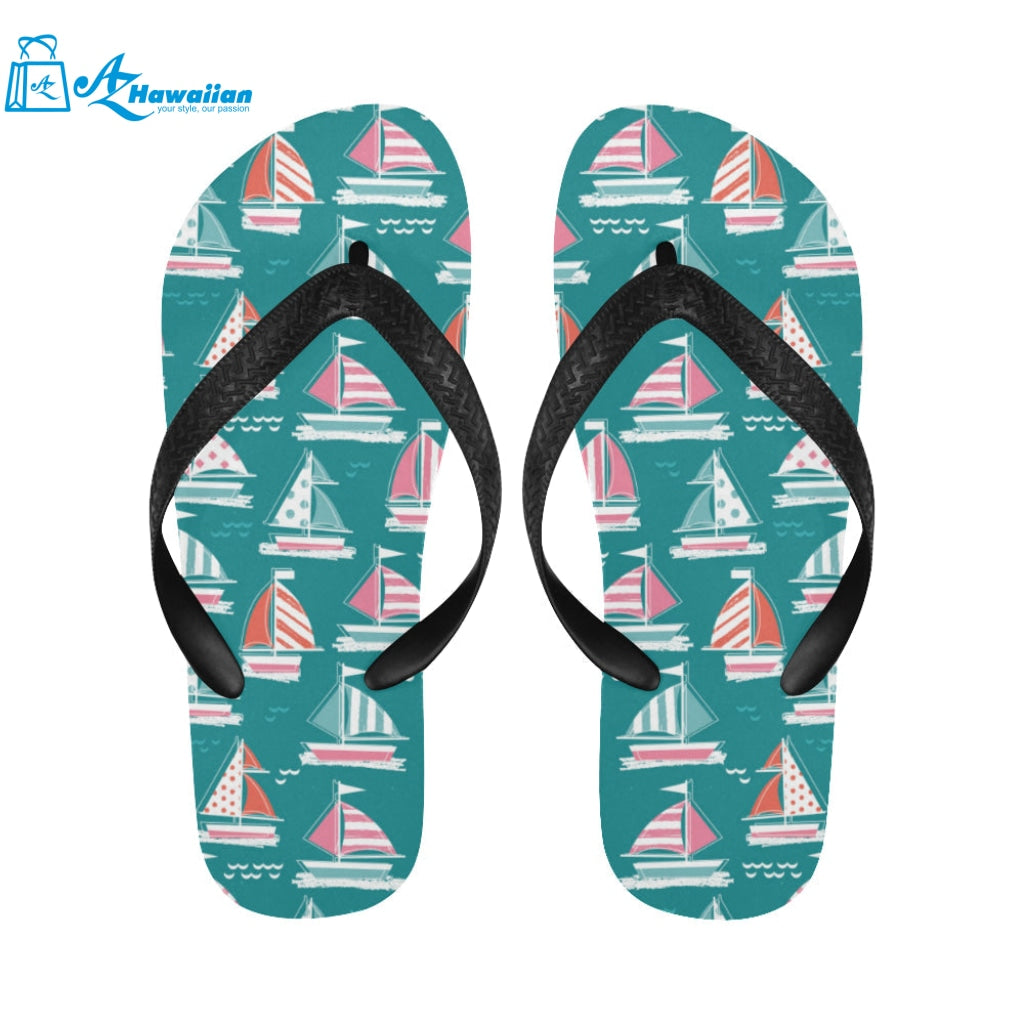 Cute sailboat pattern Unisex Flip Flops