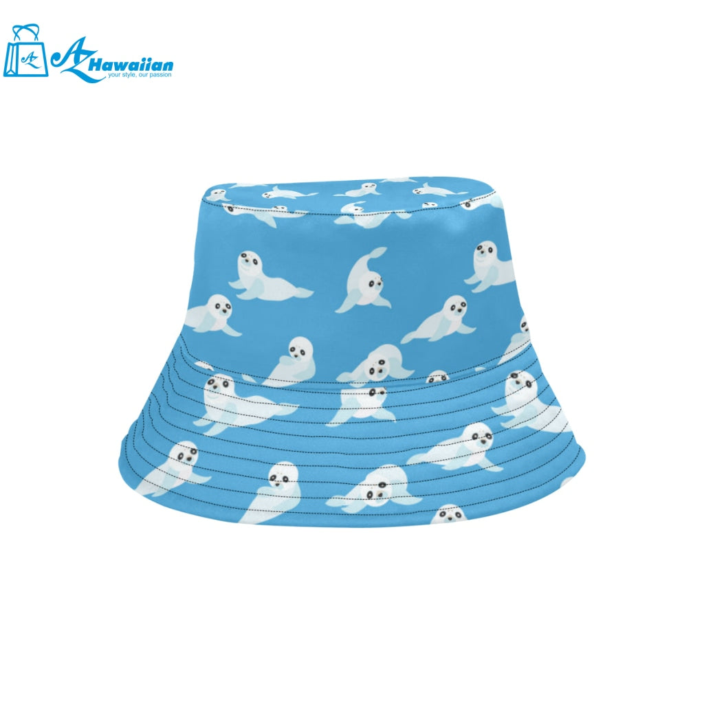 Cute sea lion seal pattern background Unisex Bucket Hat