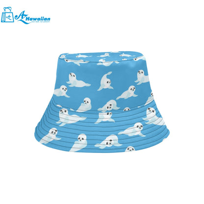 Cute sea lion seal pattern background Unisex Bucket Hat