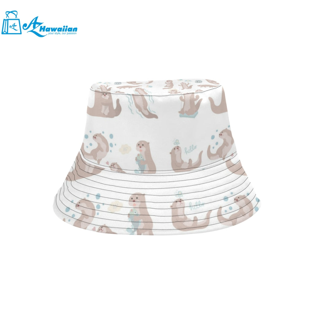 Cute sea otters pattern Unisex Bucket Hat