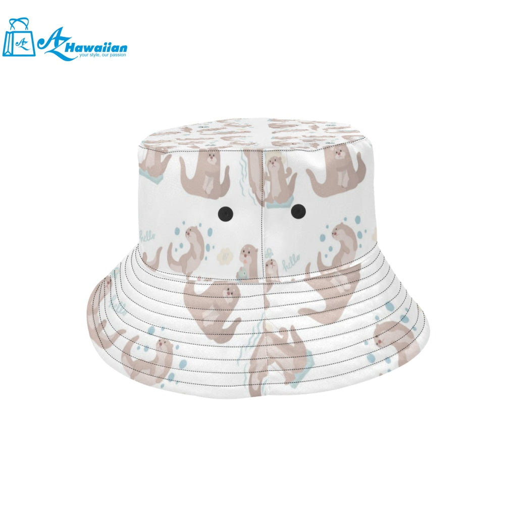 Cute sea otters pattern Unisex Bucket Hat