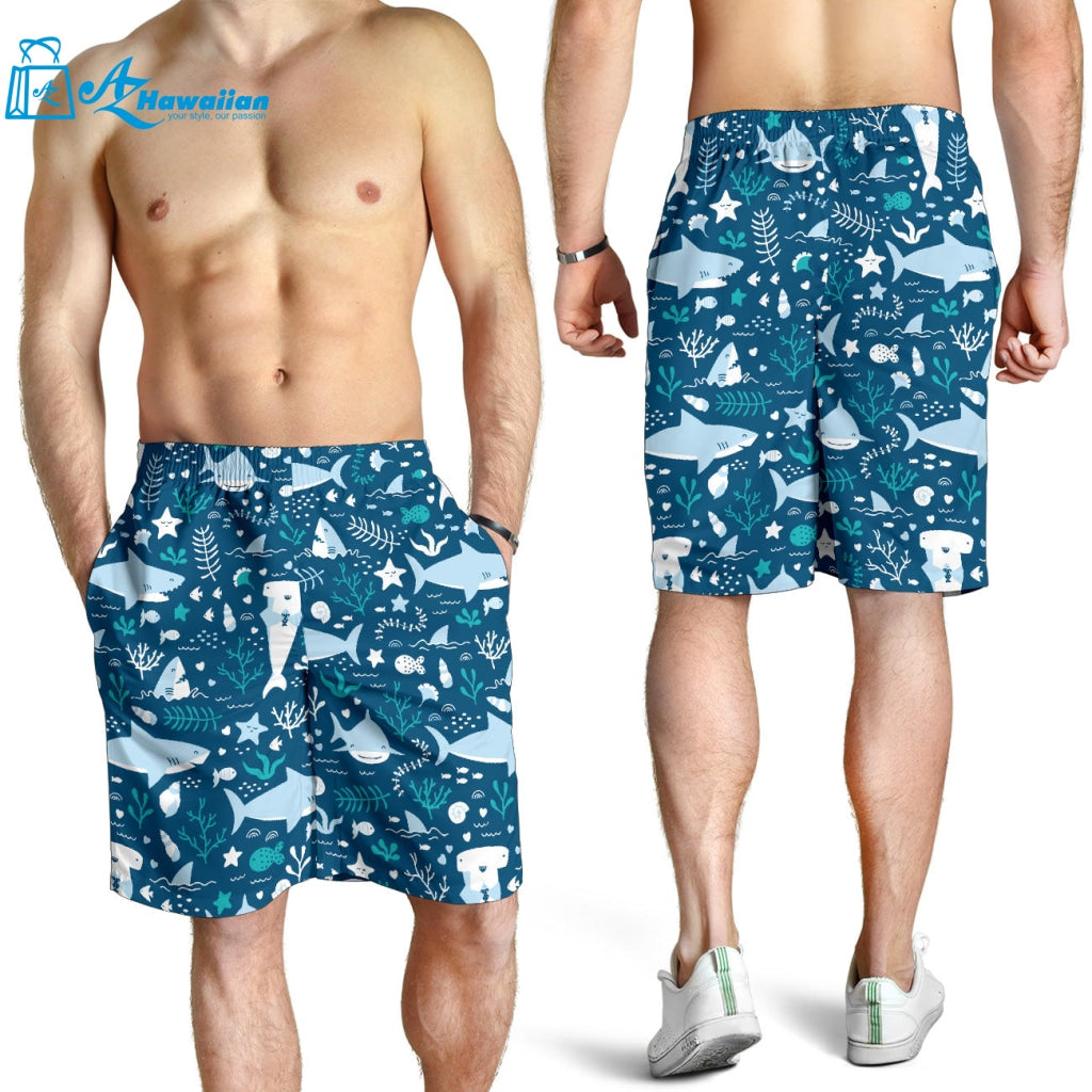 Cute Shark Pattern Men Shorts