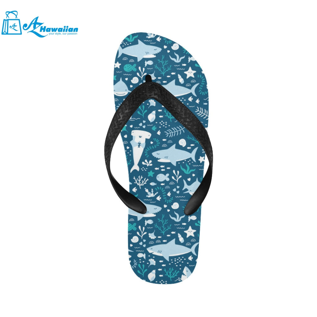 Cute shark pattern Unisex Flip Flops