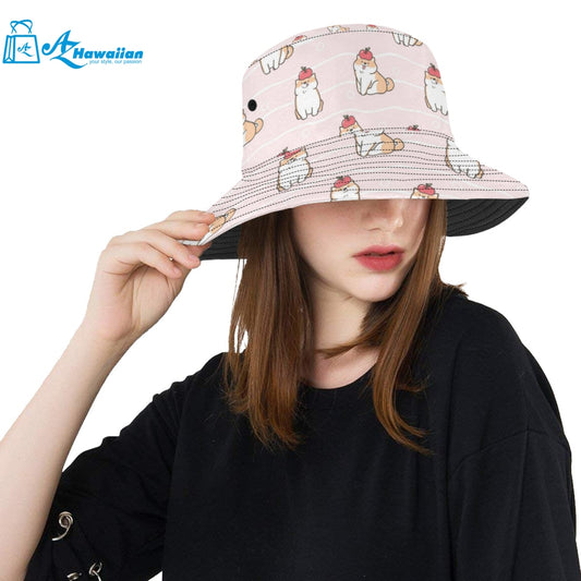 Cute Shiba Inu Dog Apple pattern Unisex Bucket Hat