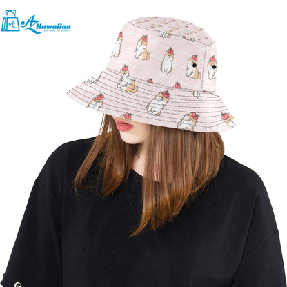 Cute Shiba Inu Dog Apple pattern Unisex Bucket Hat