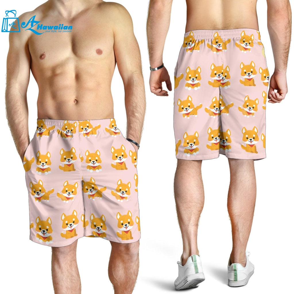 Cute Shiba Inu Dog Pattern Men Shorts