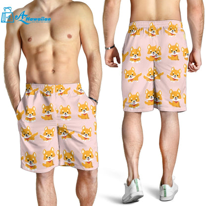 Cute Shiba Inu Dog Pattern Men Shorts