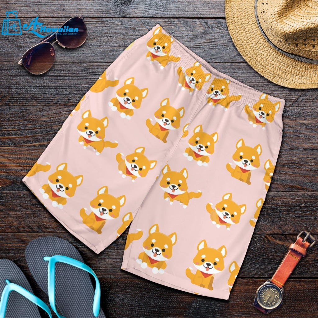 Cute Shiba Inu Dog Pattern Men Shorts