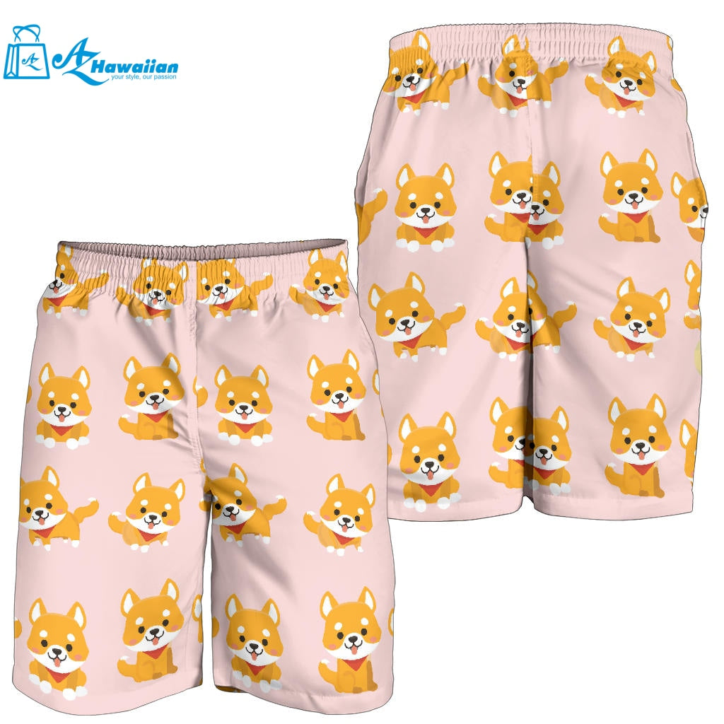 Cute Shiba Inu Dog Pattern Men Shorts