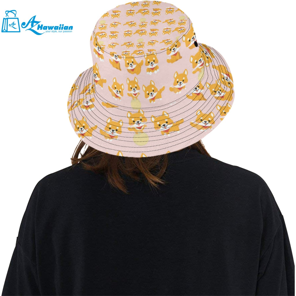 Cute shiba inu dog pattern Unisex Bucket Hat