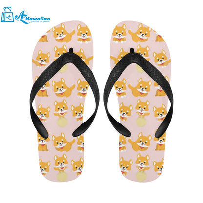 Cute shiba inu dog pattern Unisex Flip Flops